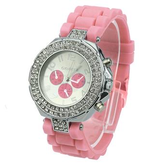 Yika Women's Silicone Strap Watch (Pink) (Intl)  