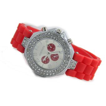 Yika Women's Silicone Strap Watch (Red) (Intl)  