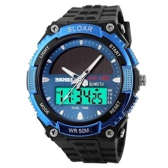 Yika Wrist Watch Sport Watches Men's Luxury Outdoor Water-Resistant LCD Watch (Blue) (Intl)  