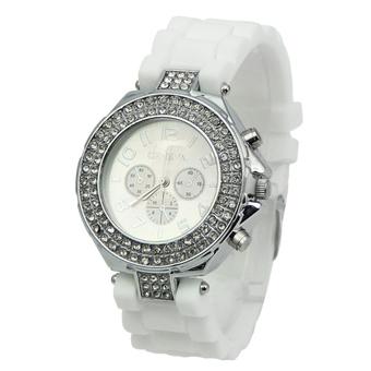 Yika Yika Women's Silicone Strap Watch (White) (Intl)  
