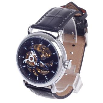 ZUNCLE Double-Sided Skeleton Automatic Analog Men's Wrist Watch(Black)  