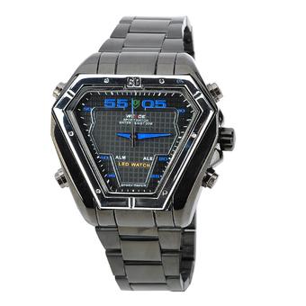 ZUNCLE Dual Display LED Digital + Analog Water Resistant Wrist Watch-2 x SR626(Black)  