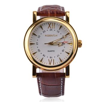 ZUNCLE Luxury Luminous Wristwatch Men New Leather Strap Quartz Watches Watches Date Display (Brown)  