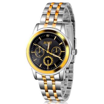 ZUNCLE Men Middle Golden Band Business Wrist Watch(Black)  