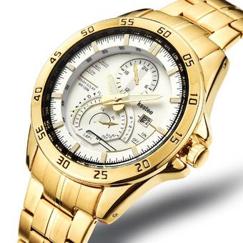 ZUNCLE Men Trendy Steel Wristwatch Quartz Watch(Gold)  