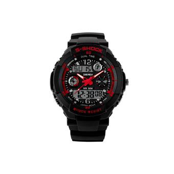 ZUNCLE Quartz Digital Sports LED Waterproof Wristwatches Red  