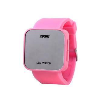 ZUNCLE SKMEI LED Mirror Cool Couple Lover's Fashion Wristwatch (Pink)  