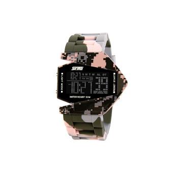 ZUNCLE SKMEI Male Waterproof Camouflage Army LED Sport Watch (Pink)  