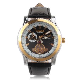 ZUNCLE Stainless Steel Self-Winding Mechanical Wristwatch(Black + Gold)  