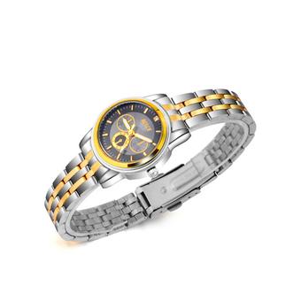 ZUNCLE Women Middle Golden Band Business Wrist Watch(Black)  