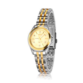 ZUNCLE Women Middle Golden Band Business Wrist Watch(White)  
