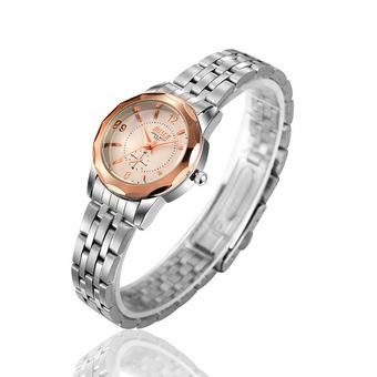 ZUNCLE Women Stainless Steel Rose Gold Round Waterproof Watch (White)  