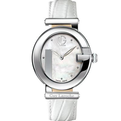 guy laroche swiss made GL 6474LW-01 - jam tangan wanita - leather strap - white