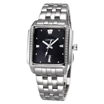 louiwill LONGBO Brand Fashion Casual Quartz Watch Women Luxury Quartz Wristwatches Rectangle Dial Rhinestones Calendar Watches - Intl  