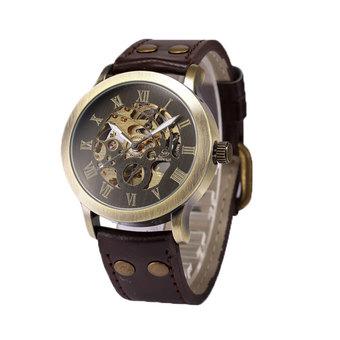 weide Mens Steampunk Skeleton Auto Mechanical Wrist Watch(Brown) - Intl  